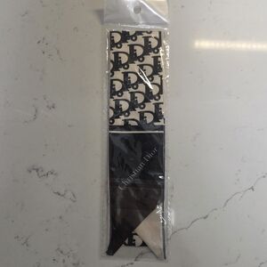 Elegant Black and Cream Monogram Scarf